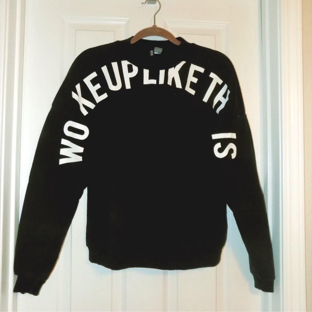 DIVIDED WOKE UP LIKE THIS BLACK & WHITE SWEATSHIRT XL
